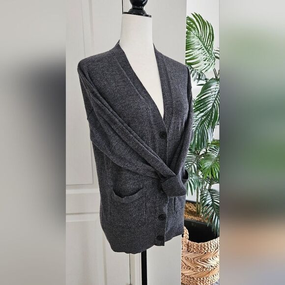 Merino Hudson north grey button up cardigan - Picture 1 of 2